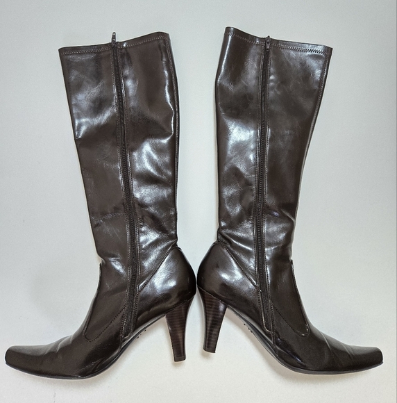 Franco Sarto Dark Brown Leather Heeled Size 8.5 - Picture 5 of 9